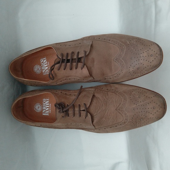 Vero cuoio made in Italy men's leather lace up light brown dress shoes Sz 42 - Picture 2 of 12